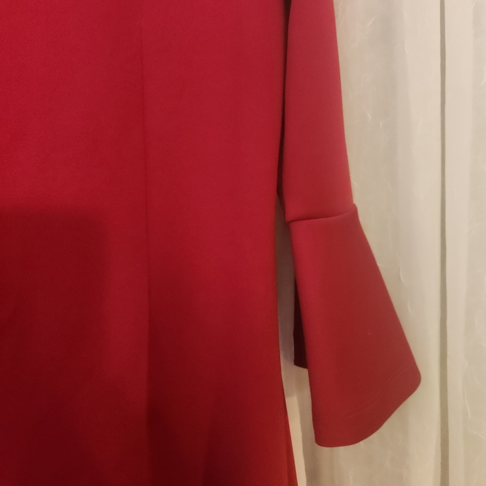 New York & Co. Women's Burgundy Red 3/4 Flare Sleeve Dress Stylish, Size XL EUC - Picture 5 of 10